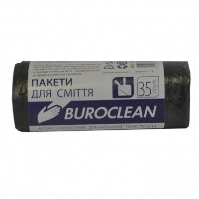 Пакети для сміття Buroclean чорні 35 л 30 шт. (4823078910608), фото 1