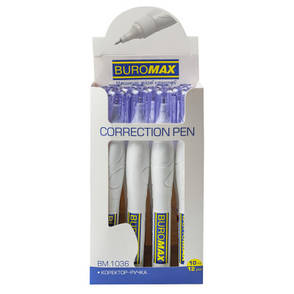 Коректор Buromax ручка 10 мл, спиртова основа, металевий наконечник (BM.1036), фото 3