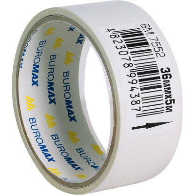Скотч Buromax двосторонній на паперовій основі 36 мм х 5 м (BM.7552), фото 2
