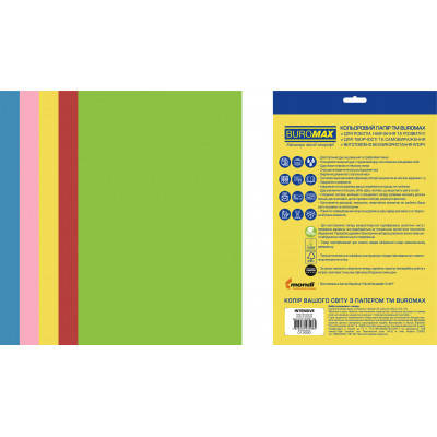 Папір Buromax А4, 80g, INTENSIVE, 5colors, 50sh, EUROMAX (BM.2721350E-99), фото 2