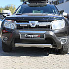 Накладка на передний бампер (ABS, серая) для Dacia Duster 2008-2018 гг