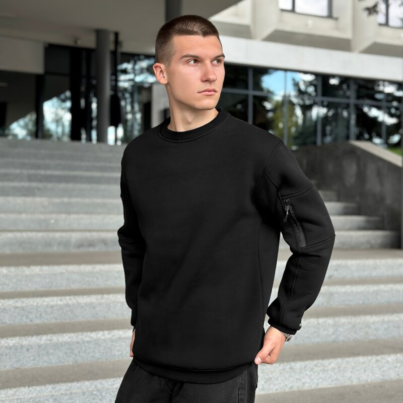 Базовий теплий світшот Pobedov Apex чорного кольору