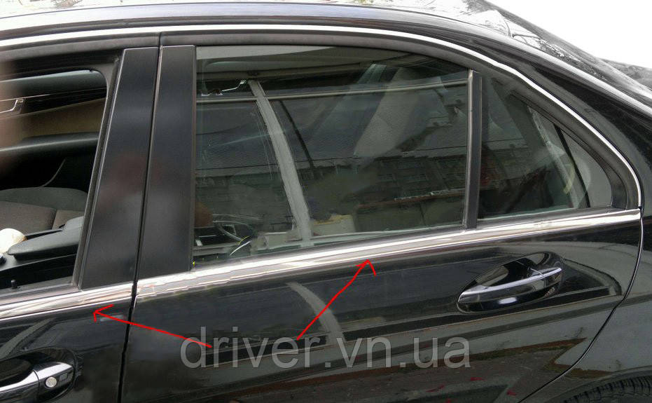 Накладки на молдинги стекол (6 шт, нерж) для Mercedes C-class W204 2007-2015 гг