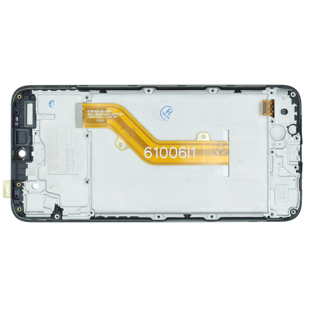 Дисплей Tecno Pop 5 модуль в зборі з тачскріном і рамкою, чорний, (Yellow Flex)