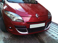 Вставки в бампер (2008-2012, 2 шт, грунтованные) для Renault Megane III
