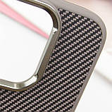Чохол TPU+PC Carbon with MagSafe для Apple iPhone 16 (6.1") Grey, фото 9