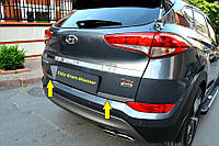 Накладка на молдинг багажника (2 части, нержавейка) для Hyundai Tucson TL 2016-2021 гг