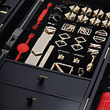 БДСМ-набір LOCKINK All-in-1 BDSM Play Kit - Crocodile Leather, 14 предметів, чорний, натуральна теляча шкіра, фото 3