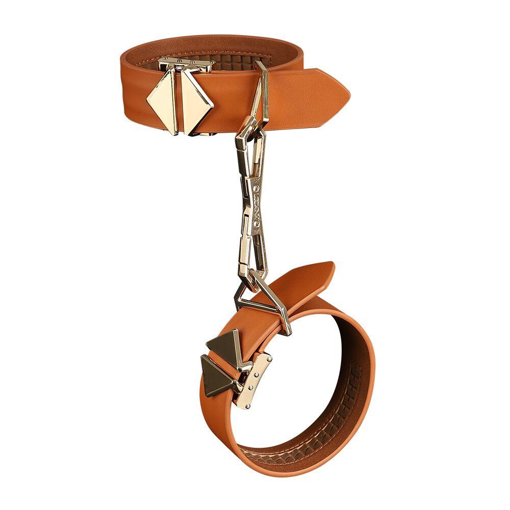 Наручники LOCKINK Wristcuffs/Anklecuffs Brown Set, фото 1