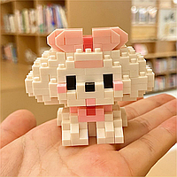 Конструктор блоковий дитячий пес песик собака собачка рожевий Пудель