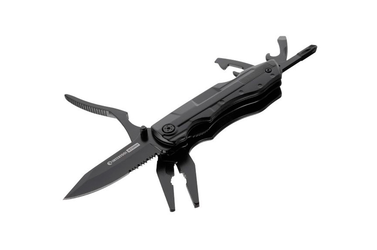 Мультитул Intertool-Storm 110мм x 8-в-1 Blackstone (HT-0545), фото 1