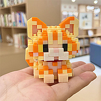 Конструктор блоковий дитячий кіт котик кішка кошенятко Рудий