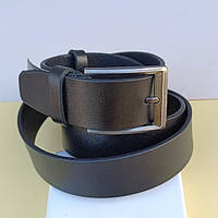 Ремінь із Натуральної Шкіри Чоловічий 35 мм Ботал Від 140 см Чорний Класика ТМ "Диплом"