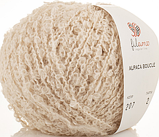 Пряжа Alpaca Boucle Filamo (букле)-207 молочний