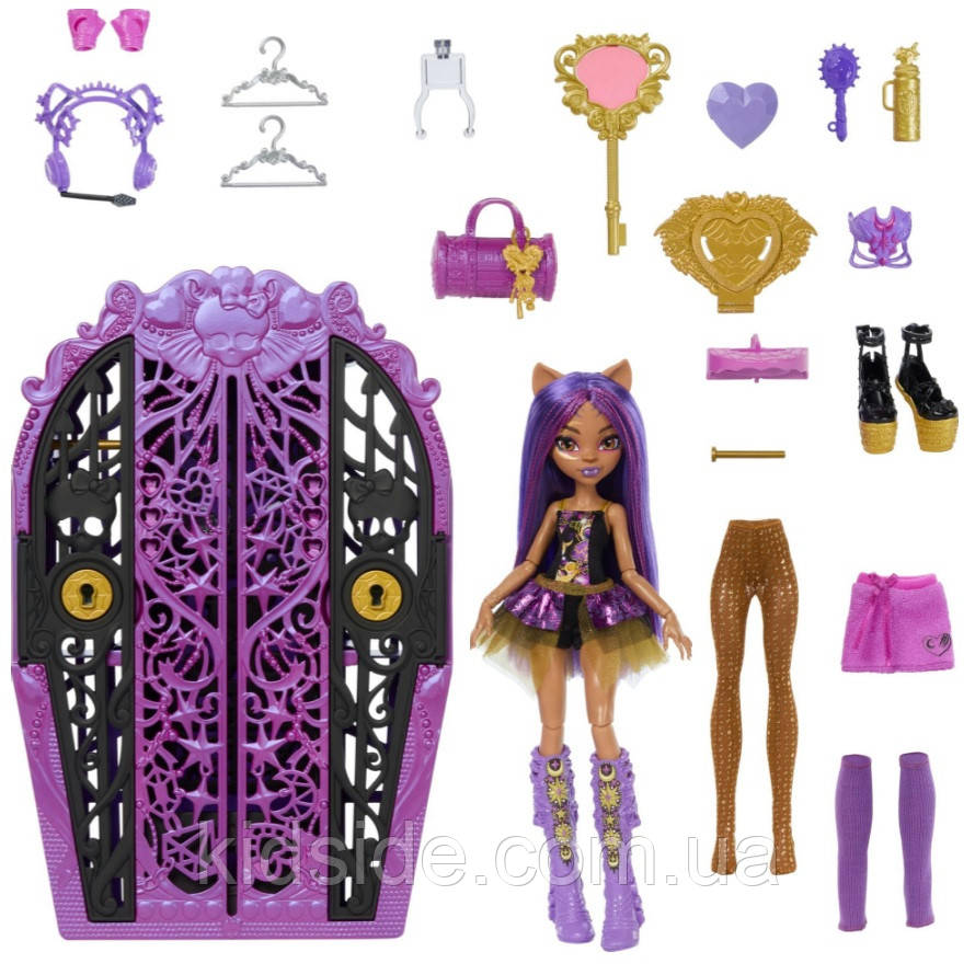 Monster High Clawdeen Wolf HXH85 Лялька Монстр Хай Клодін Вульф Шафа з секретами