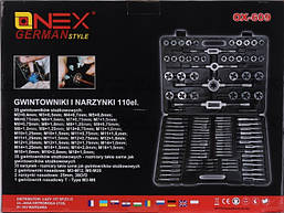 ONEX OX-609 Набір Для Нарізання внутрішньої та зовнішньої різьби 110 Шт., фото 6