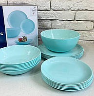 Столовий сервіз Luminarc Diwali Light Turquoise P2947, 19 предметів, на 6 персон