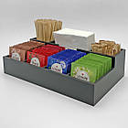 Барний органайзер для чайних пакетиків, організатор для чаю і серветок на 7 секцій, графіт, фото 2