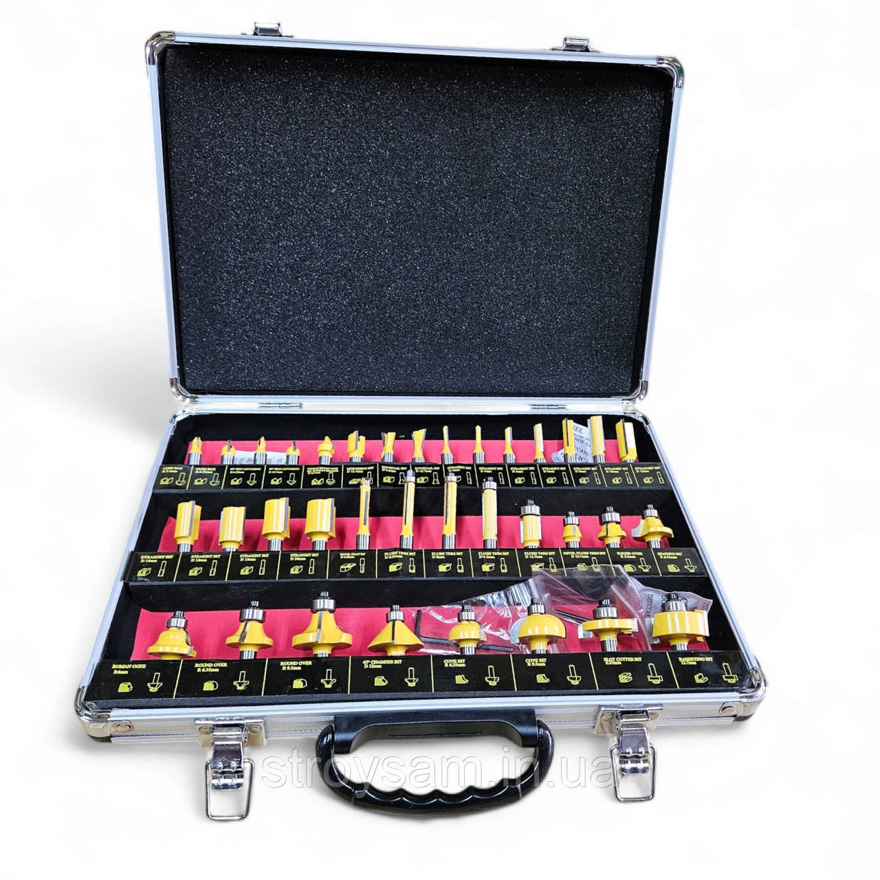 Фрези, фреза для дерева, фрези для ручного фрезера, набір фрез 35 шт. 8 мм Польща, фото 1