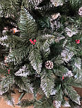 Ялинка штучна Елітна 1.8м з шишкою і каліною(Червона та Синя), фото 3