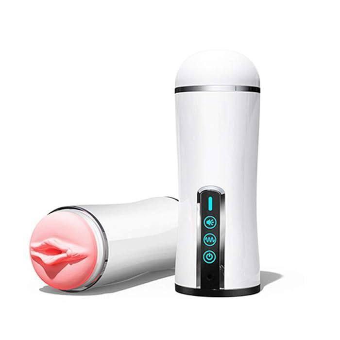 Мастурбатор чоловічий з вібрацією і звуком, Білий, фото 1