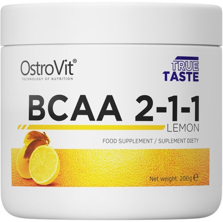 BCAA амінокислоти Бсаа OstroVit BCAA 2-1-1 200 г лимон