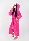 Халат МАХРА ВЕЛСОФТ жіночий довгий TOMIKO РОЖЕВИЙ 1023, фото 7
