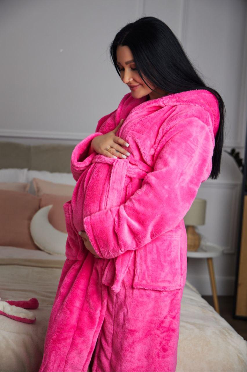 Халат МАХРА ВЕЛСОФТ жіночий довгий TOMIKO РОЖЕВИЙ 1023, фото 1