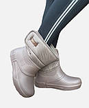 Чобітки дутики сноубутси пінка гумові чоботи бежеві 39, фото 5