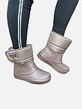 Чобітки дутики сноубутси пінка гумові чоботи бежеві 39, фото 6
