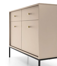 Комод Mono 103 см 2-дверний з шухлядами / беж пісочний чорні ніжки TM Perfect Home Польща, фото 5