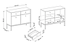 Комод Mono 103 см 2-дверний з шухлядами / беж пісочний чорні ніжки TM Perfect Home Польща, фото 8