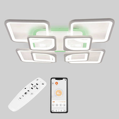 Стельова LED люстра, світлодіодний світильник Sunlight білий 5631/4+4 R, фото 1