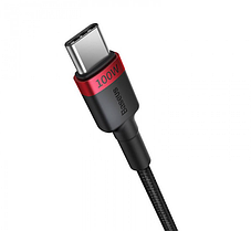 Кабель Baseus Cafule Series Cable Type-C to Type-C 100W 1m 2pcs P10318306003-00 Red Black+Grey Black, фото 4