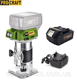 Акумуляторний фрезер Procraft POB22 (АКБ 20 В, 4 А/г і зарядний пристрій)