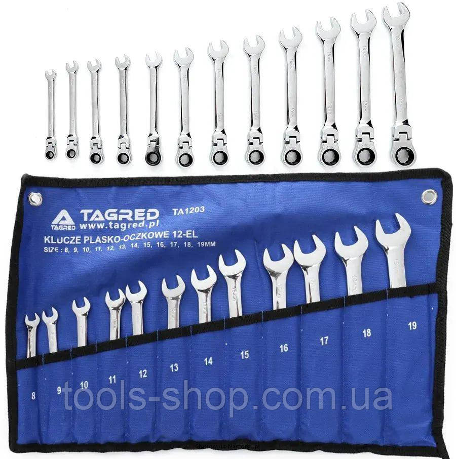 Набір ключів комбінованих ріжкових 12 шт TAGRED TA1203 8-19 мм, фото 1