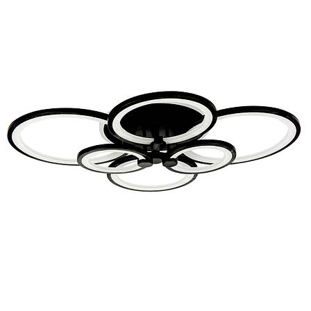 Стельова LED люстра, світлодіодний світильник Sunlight чорний 5332/2+2+2 R, фото 2