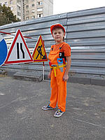 Дитячий карнавальний костюм професії Будівельник для хлопчика з габардину р. 110-128