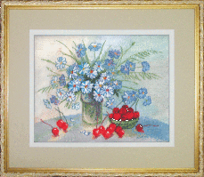 Набір для вишивання хрестиком: Натюрморт із вишнями