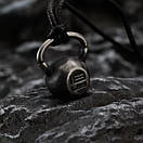 Чоловічий кулон підвіска зі шнурком 18 LBS на шию з медичної сталі під срібло з Гірею, фото 2