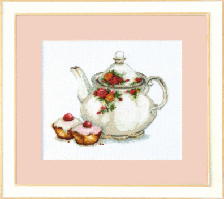 Набір для вишивання нитками та бісером: За чаєм