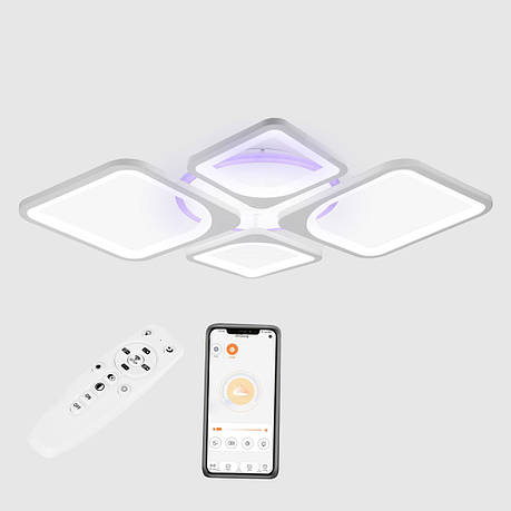Стельова LED люстра, світлодіодний світильник Sunlight білий 5631/2+2 R, фото 1