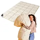 Ковдра вовняна 150х200см Sei Design 200 гр/м2 всесезонна, вовна, мікрофібра овечка молоко, фото 2