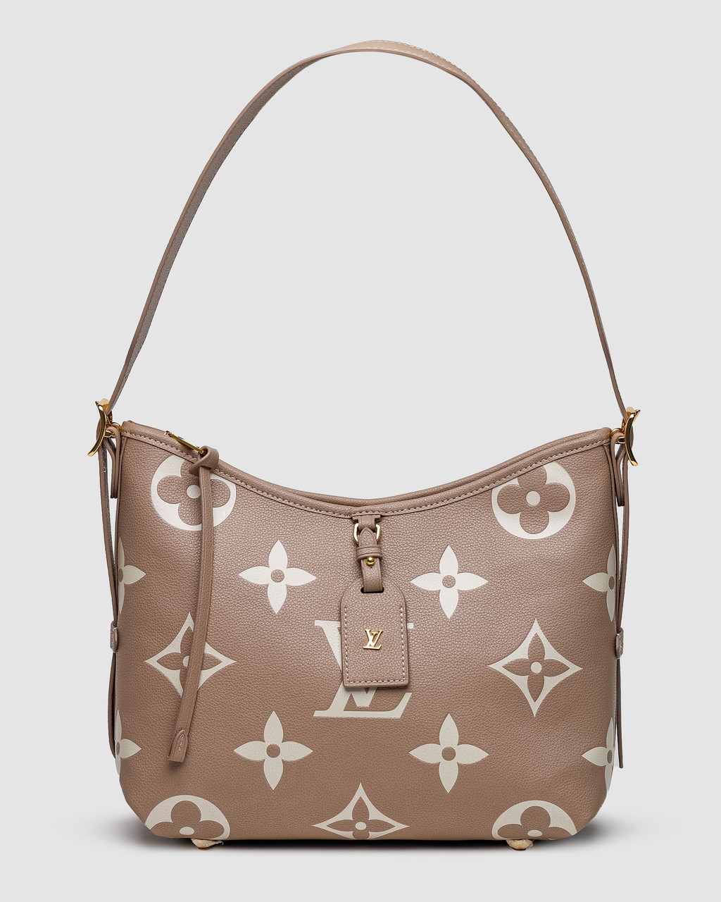 Шикарна шкіряна жіноча сумочка Louis Vuitton бежева