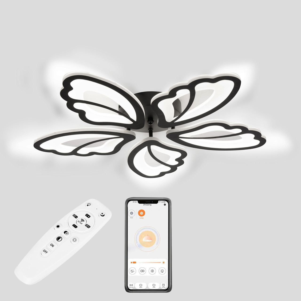 Стельова LED люстра, світлодіодний світильник Sunlight чорний L77045/5