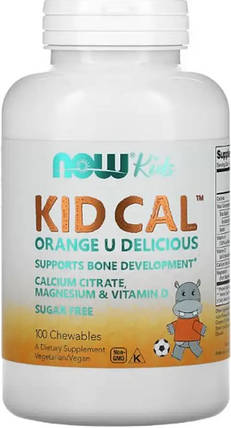 Жувальний кальцій для дітей NOW Kid Cal 100 жев табл, фото 1