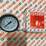 Накладний термометр з пружиною на котел KOER (Чехія) Датчик температури для котла на трубу системи опалення, фото 2