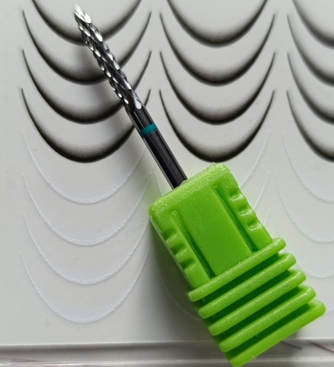 Твердосплавна фреза для фрезера, верхня корекція, зайвий шар гелю, акрилу ТВЗ 2-3-3 зелена конус кукурудза