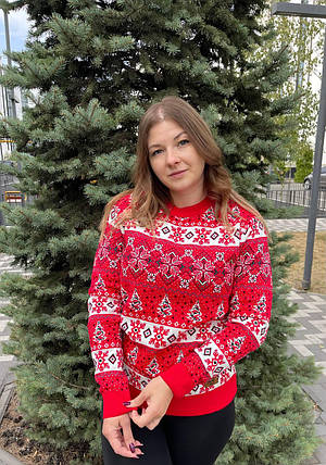 Новорічний светр "Сніжинка" без горла, фото 1