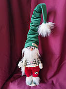 Ельф інтерєрний 65см. Гном зелений в окулярах скандинавський. Різдвяний ельф, санта клаус новорічний, іграшка м'ягка